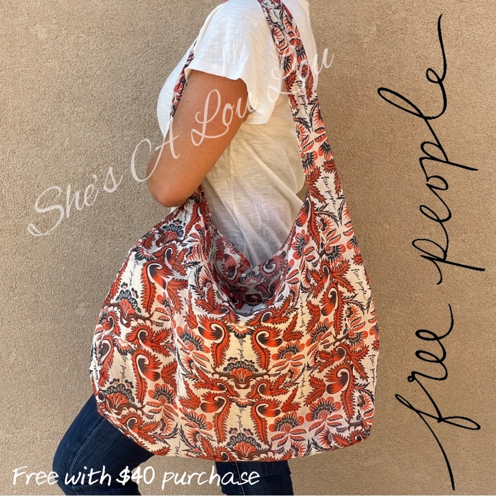 🆕 Free People lightweight muslin, market day, reusable shopping tote - Large